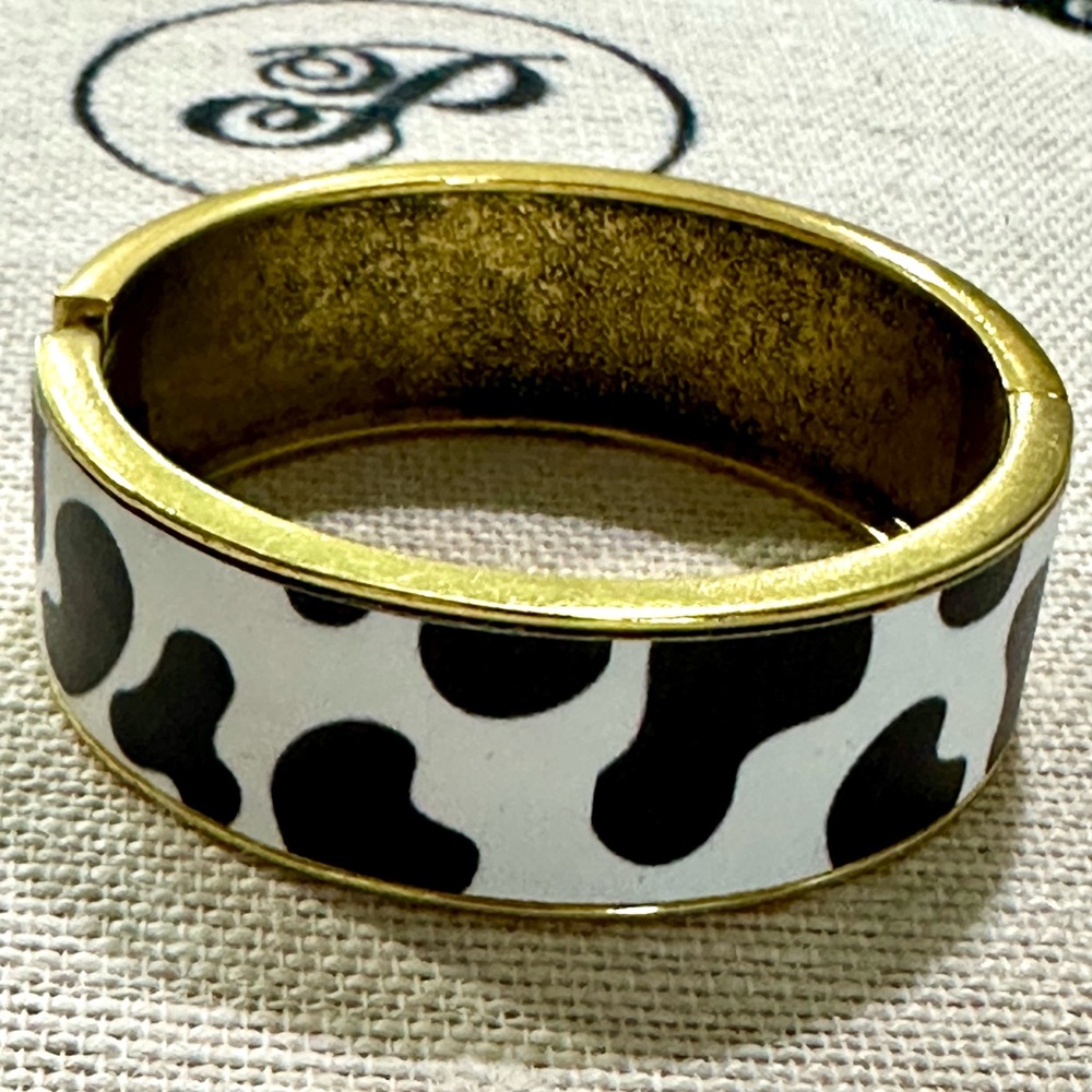 Plunder Gold and Black Cow Print Bangle
